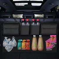 car organizer auto rear seat back trunk net mesh cargo storage bag pocket cover stowing tidying interior camping accessories