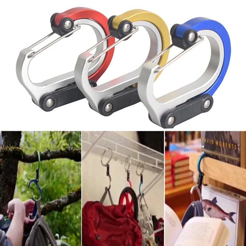 

Hybrid Gear Clip Carabiner Rotating Hook Clip Non-Locking Strong Clips for Camping Fishing Hiking Travel Backpack Out