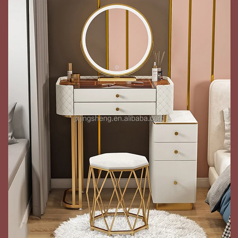 

2023 современная деревянная мебель в итальянском стиле для дома, столик под раковину для спальни, белый туалетный столик для макияжа с подсветкой