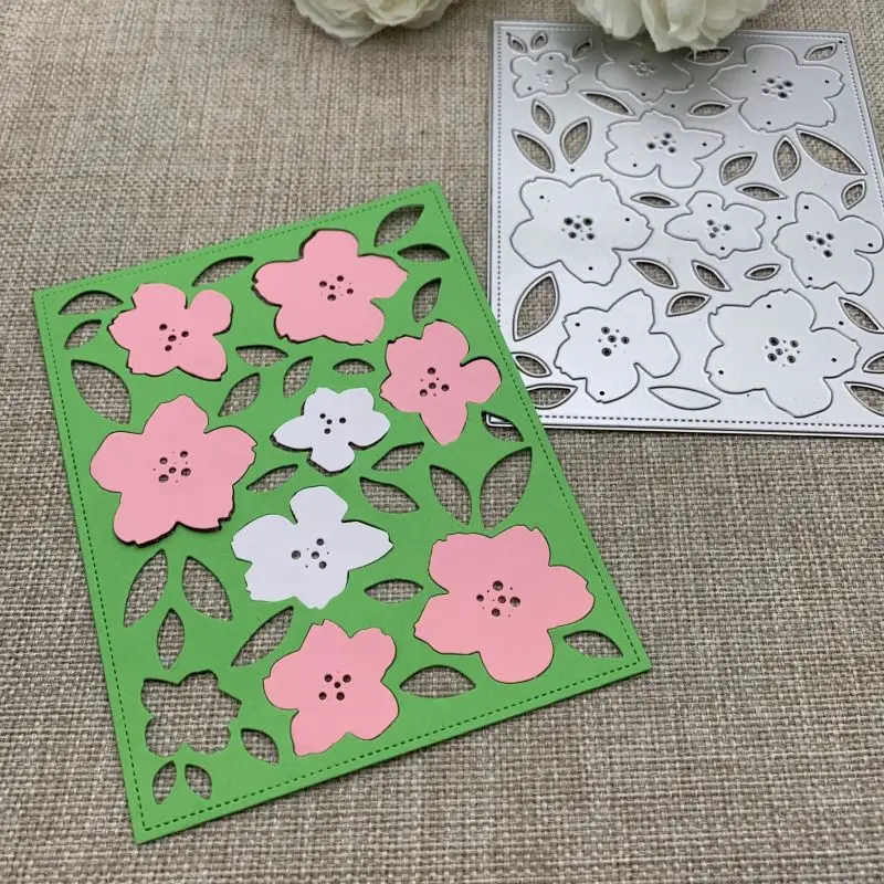 

Рамка с цветами и листьями, металлические трафареты для резки, трафареты для «сделай сам», скрапбукинг, декоративная ручная работа, шаблон для резки, форма