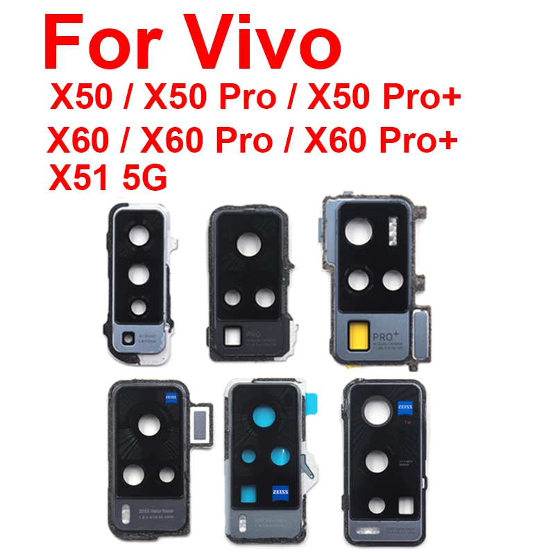 Задняя стеклянная рамка для объектива камеры задняя крышка для Vivo X50 X60 X50Pro X60Pro + Plus фотодержатель кронштейн наклейка детали