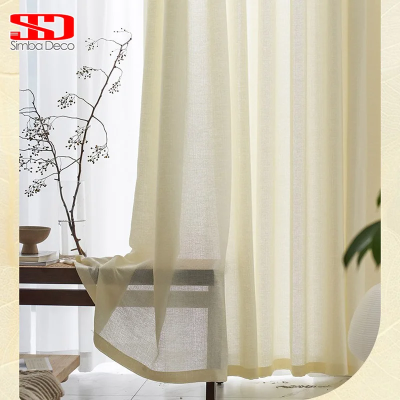 

Yarn Curtains Ready-Made Customized Thickened Opaque Home Decoration For The Living Room Bedroom Use Refreshing Cream Color