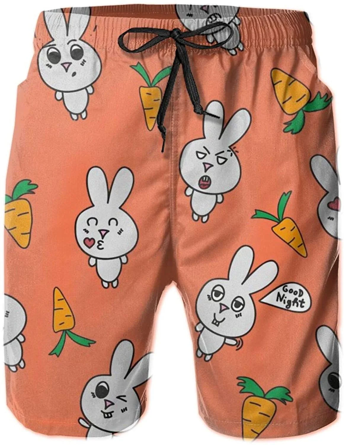 

Baseball Stripe Retro Men Beach Shorts Funny Bunny And Carrots Ink Men Beach Pants Shorts Pants Outdoor Active