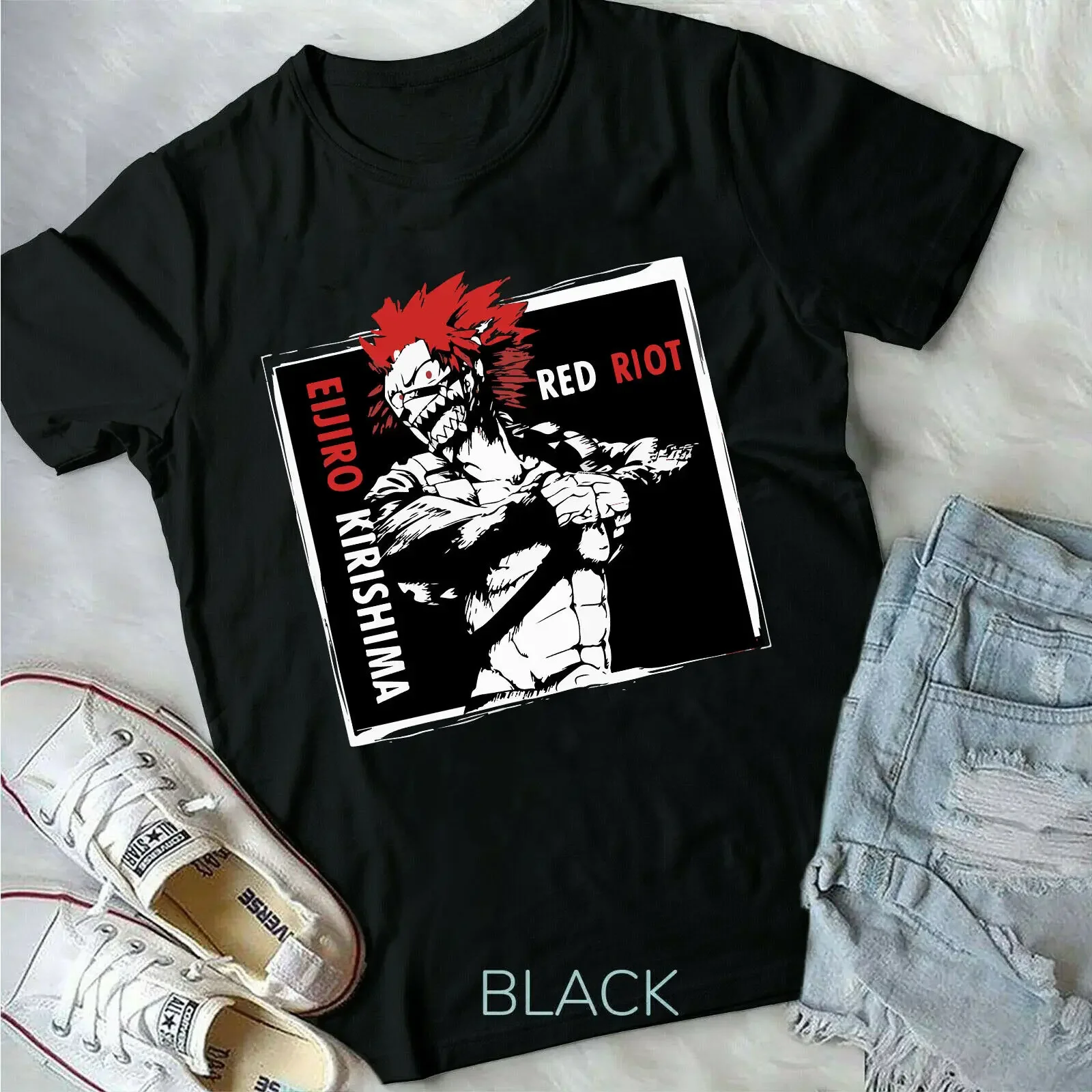 Фото РУБАШКА УНИСЕКС Eijiro Kirishima Eijiro My Hero ,Red райот, Boku no Hero,BNHA №1