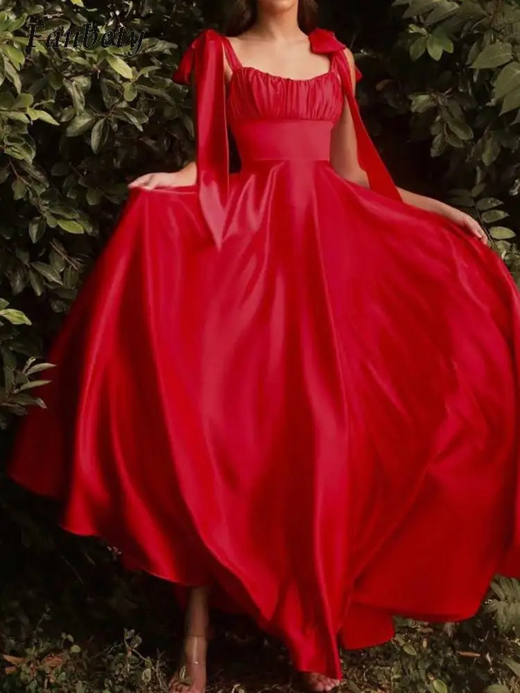 

Новинка, женское элегантное однотонное платье для вечевечерние НКИ и выпускного вечера, сексуальное длинное Плиссированное Платье на брет...