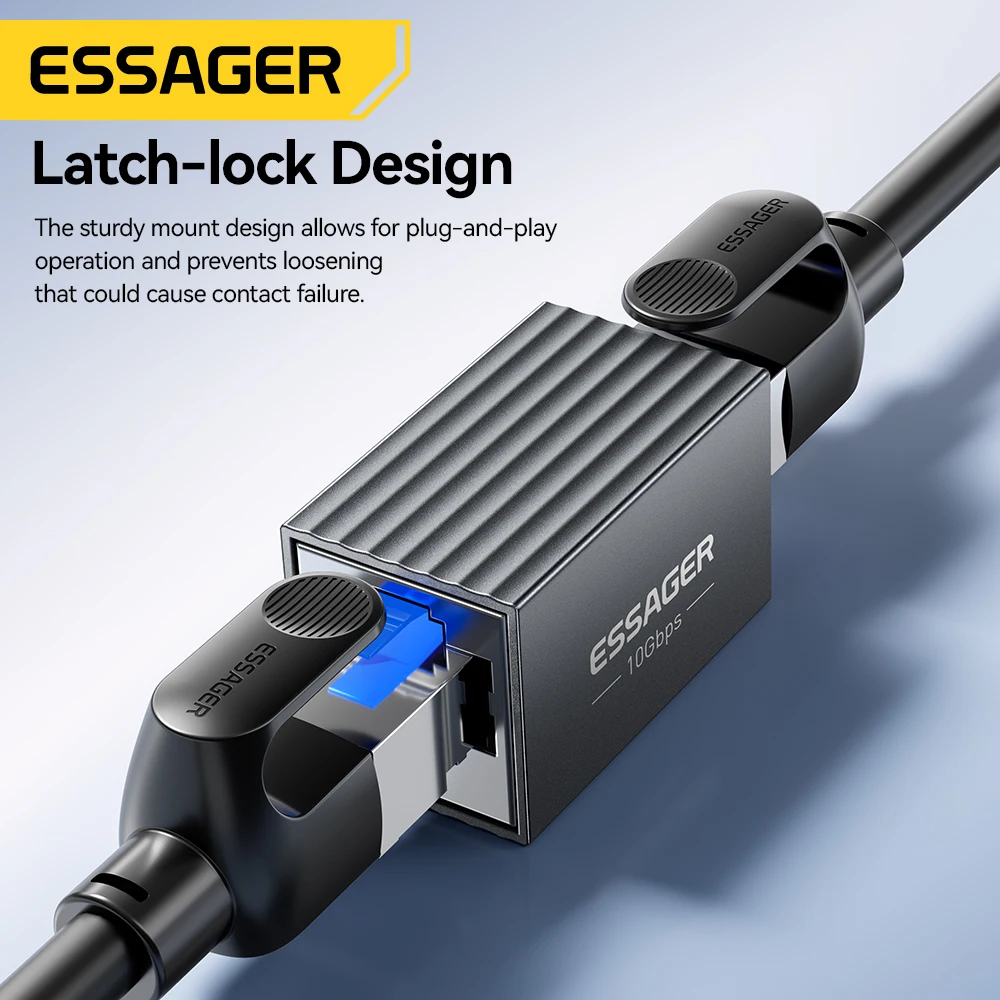 Соединитель Essager RJ45, удлинитель сети 10 Гбитс для кабеля Cat8765e Gigabit Ethernet, адаптер, переходник «мама-мама» (art.: 3920d4fbd24e4) - 3920d4fbd24e4
