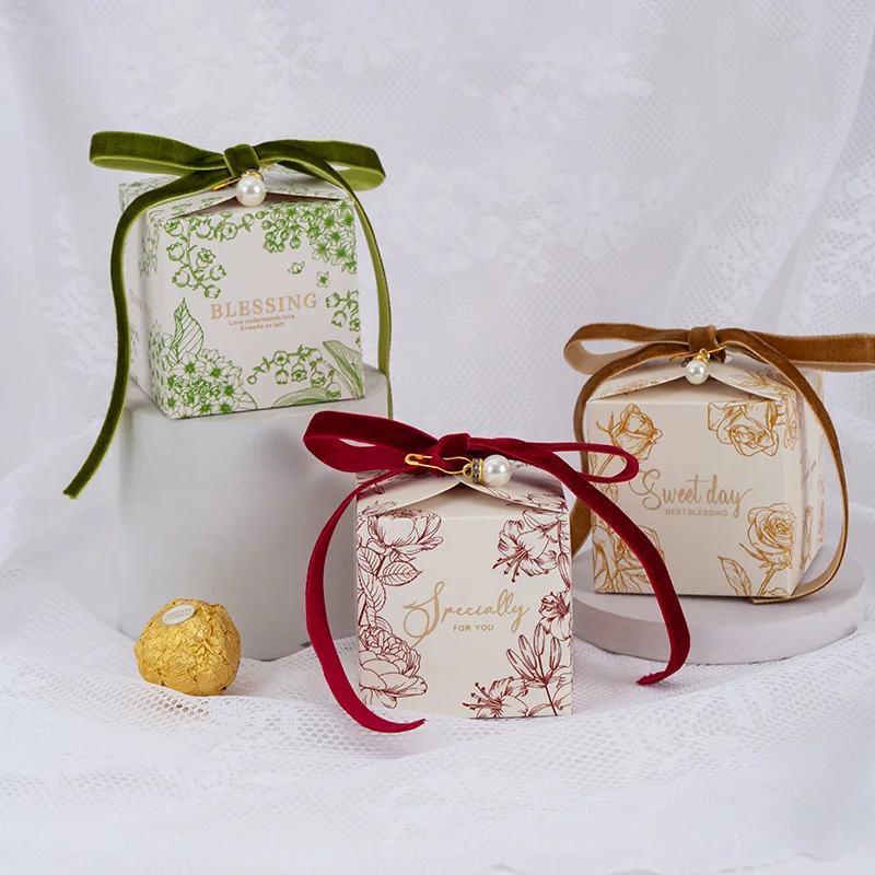 

Gift Box Flower Boxes for Wedding Candy Paper Bags Bonbons Verpakking Baby Shower Party Favors Wedding Gifts for Guests