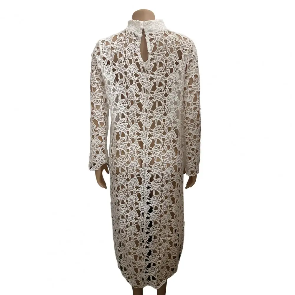 Полый кружевной топ с украшением элегантный цветочным принтом в стиле пэчворк