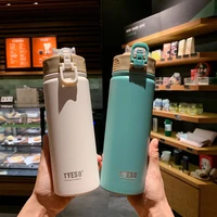 530750ml thermos mug with straw stainless steel handheld portable thermal insulation tumbler straight cup thermal water bottle