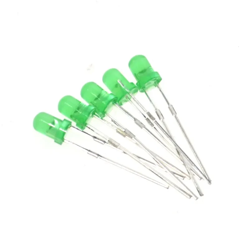 Зеленые светоизлучающие диоды F3 3 мм 1000 шт. зеленые поворотные -нм