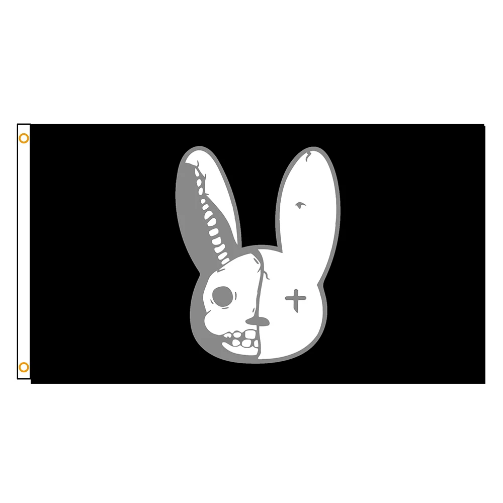 

90x150cm Bad Bunny Halloween Festvial Flag Polyester Printed For Decoration