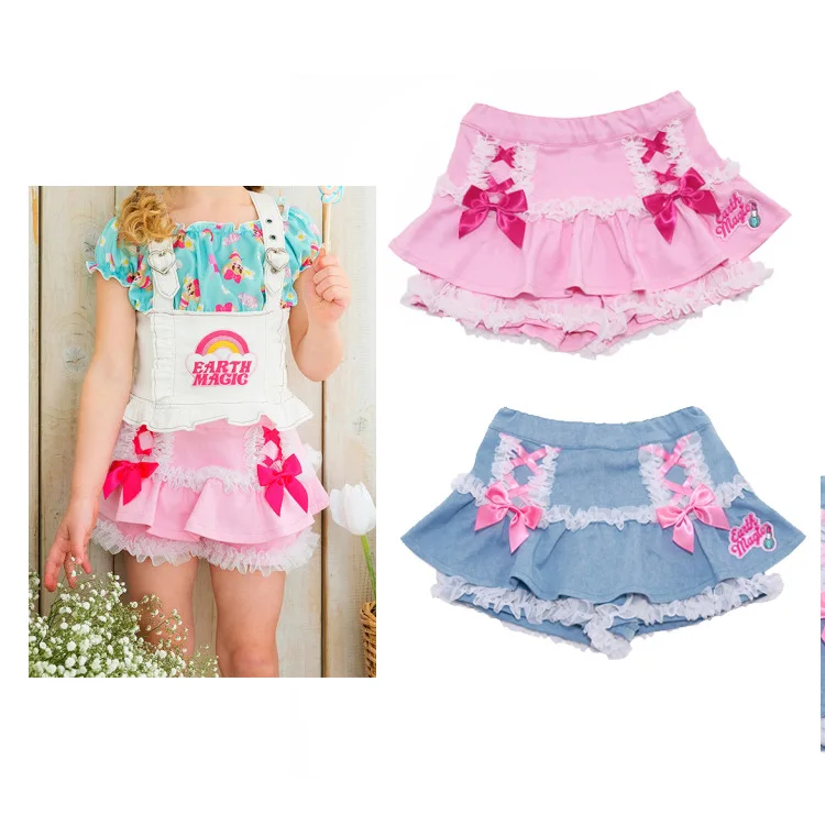 Girls' Pleated Skirt 2022 Summer European And American Japanese Lolita Princess Wind Broken Flower Sweet Children's Short Skirt