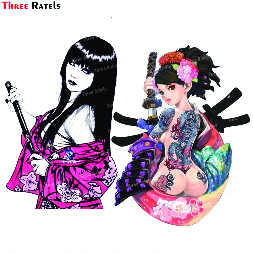 

Three Ratels J697 японская женская наклейка для автомобиля Samurai смешная наклейка для мотоцикла аксессуары для кемпинга RV