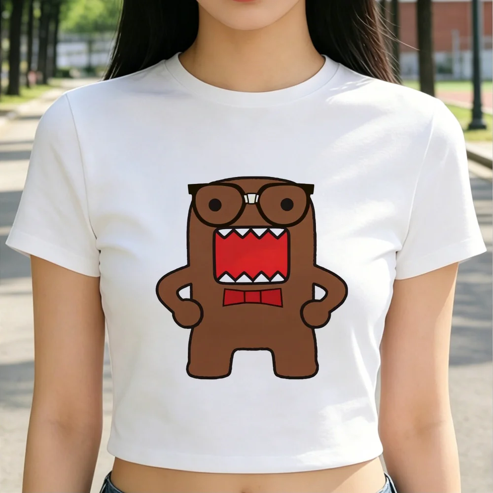 Фото Кроп-топ Domo Kun женский винтажный гяру альтернативный летний топ в стиле бэдди кутекор недорогой милый №1