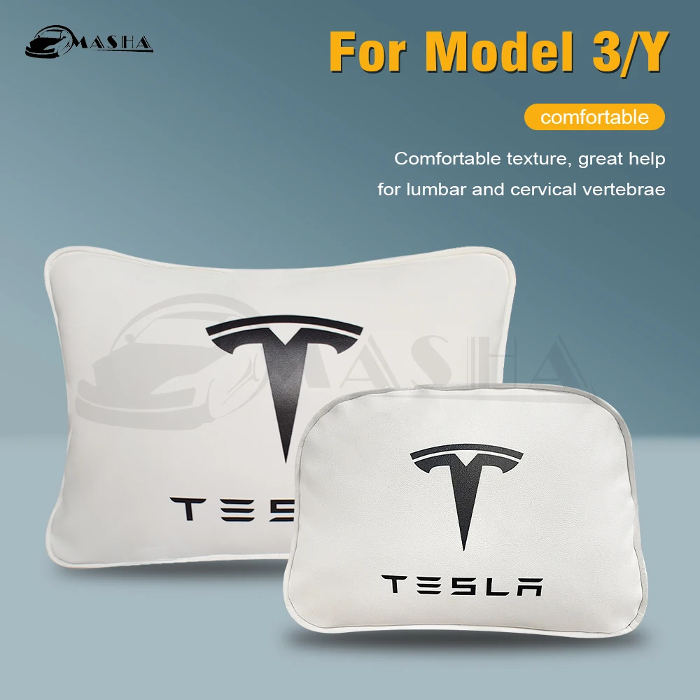 

For Tesla Model 3 Model Y Headrest Neck Pillow For Model3 Seat Lumbar Cushion Headrest Neck Tesla Aar ModelY Accessories