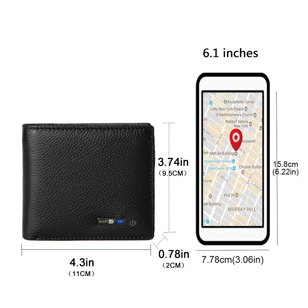 Fashion Smart Wallet Wallet GPS Bluetooth Tracker Gift for Father's Day Slim Credit Card Holder Cartera Hombre Tarjetero Wallets
