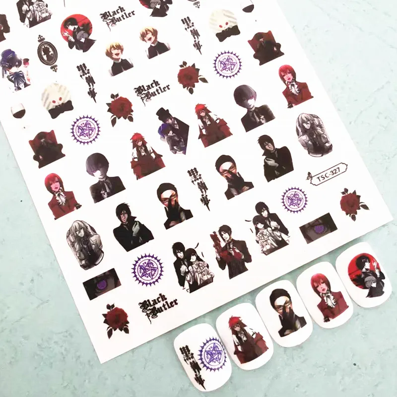 

Японское аниме черное Батлер 3D самоклеящаяся наклейка штамповка сделай сам украшения аксессуары для дизайна ногтей Наклейка TSC 133