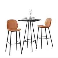 Modern minimalist high table and chair combination Cafe creative square wrought iron small bar table