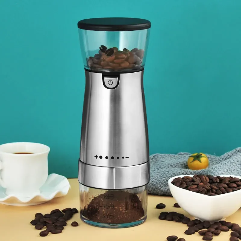 

Electric Electric Coffee Grinder USB Stainless Steel Adjustable Roughness Charge Seasoning Grain Grinding Nuts Legumes Kitchen