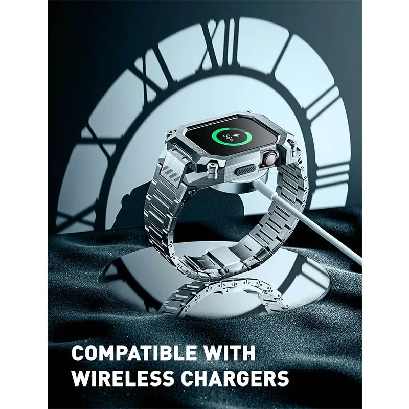 Ремешок SUPCASE для Apple Watch 9/8/7/6/5/4/SE2/SE (45/44 мм) UB Steel Series металлический прочный защитный