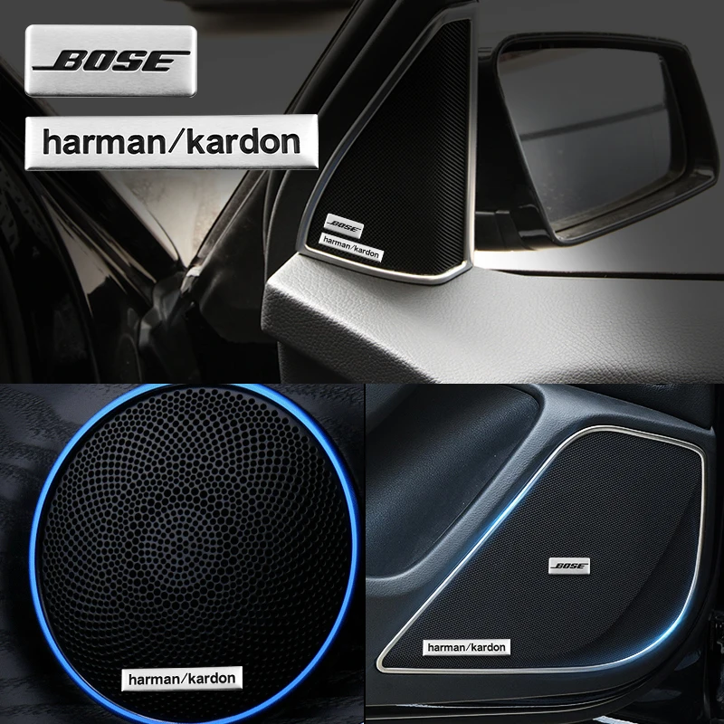 

BOSE Harman/kardon Metal Speaker Emblem Sticker Audio 3D Pin Styling Decal for Mercedes AMG BMW M Porsche Audi Car Accessories