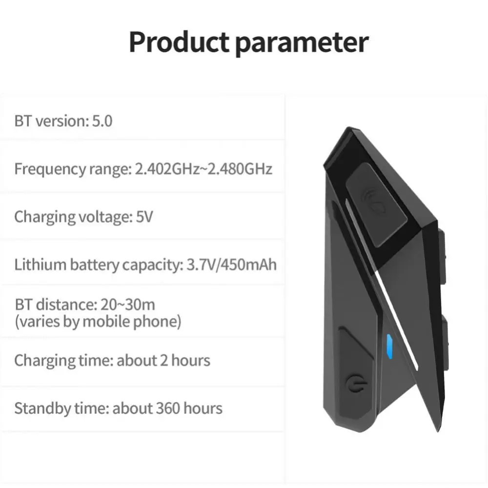 

Easy To Operate Automatic Connection Motorcycle Intercom Helmet Head-mounted Earphone For Android IOS