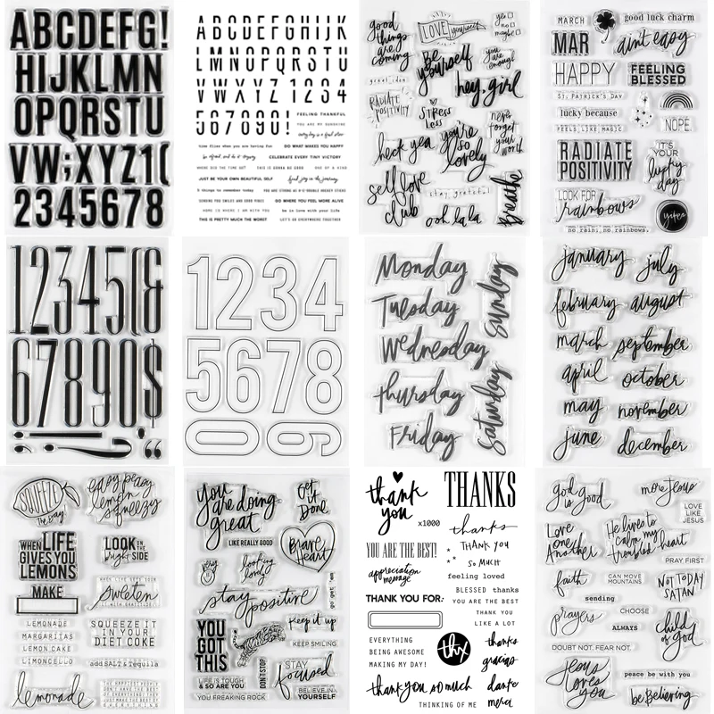 

2022 New Letter and Number Clear Stamp /seal for Diy Scrapbooking/photo Album Decorative Mar Apr Monthly Clear Stamp Sheets