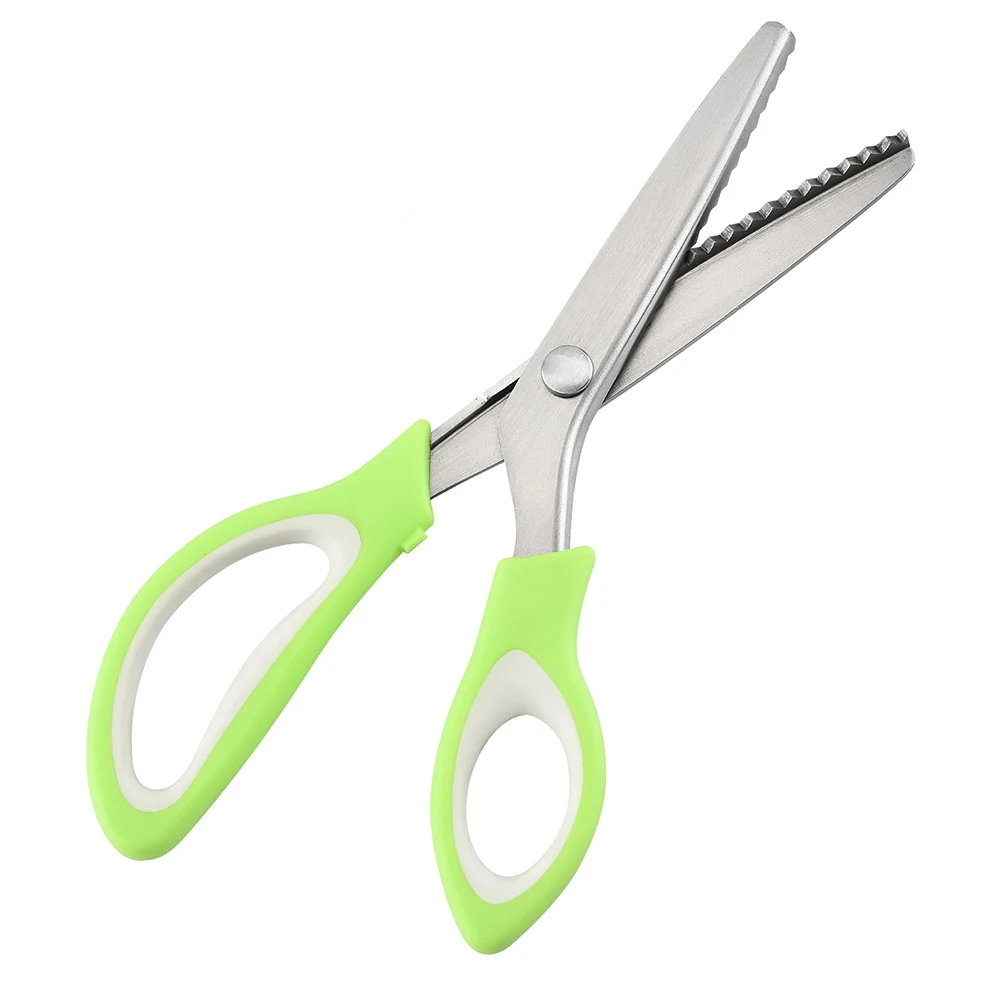 

Швейные аксессуары с мягкими ручками, точные Ножницы Зигзаг из нержавеющей стали, режущая Бумага для художественной ткани