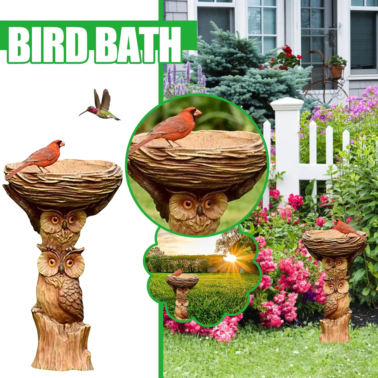 

Resin Birdbath Polyresin Antique Garden Bird Bath For Home Garden Yard Ornament Packs Hang Loose Ornament