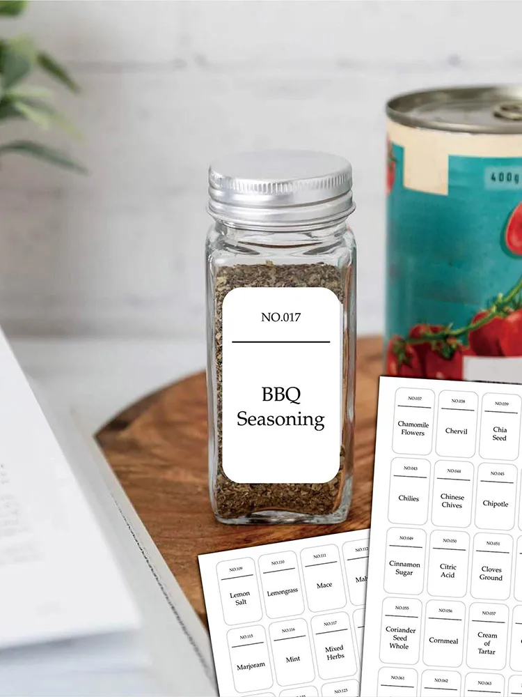 

216pcs Spice Jar Labels Pantry Herb Spice Jar Organization Blank Stickers With Numbers Kitchen Storage Bottle Jar Stickers