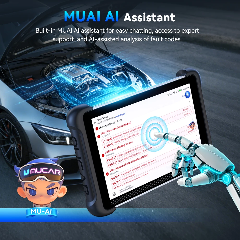 Фото Диагностический инструмент MUCAR 892BT Pro OBD2 с встроенной AI-топологической картой, диагностикой всех систем, поддержкой J2534/CAN FD/DoIP и пожизненным бесплатным обновлением.