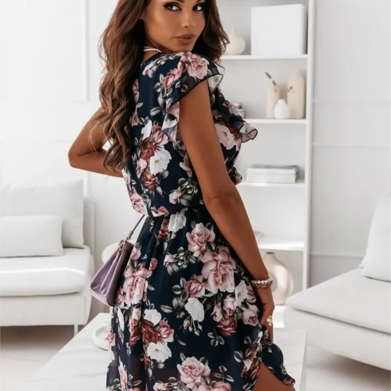 Женское шифоновое платье для отпуска повседневное элегантное в стиле бохо без