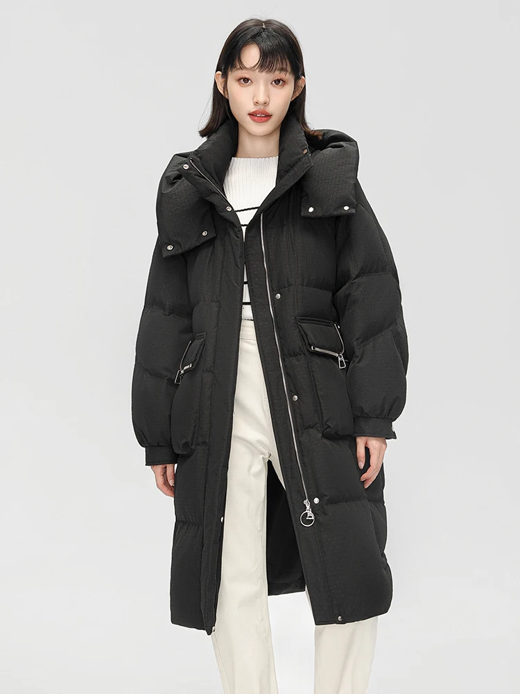 Snow Flng 2024 зимняя простая утолщенная морозостойкая свободная куртка выше колена