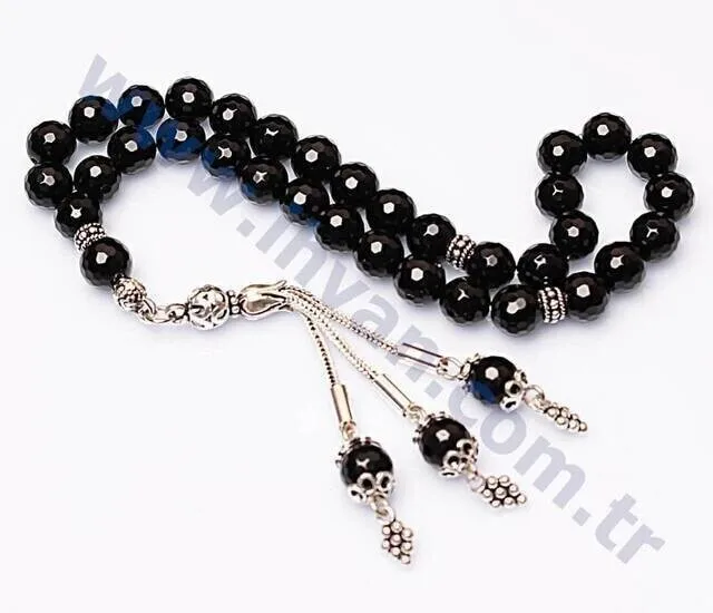 IQRAH Onyx Stone Rosary (925 STERLING SILVER)