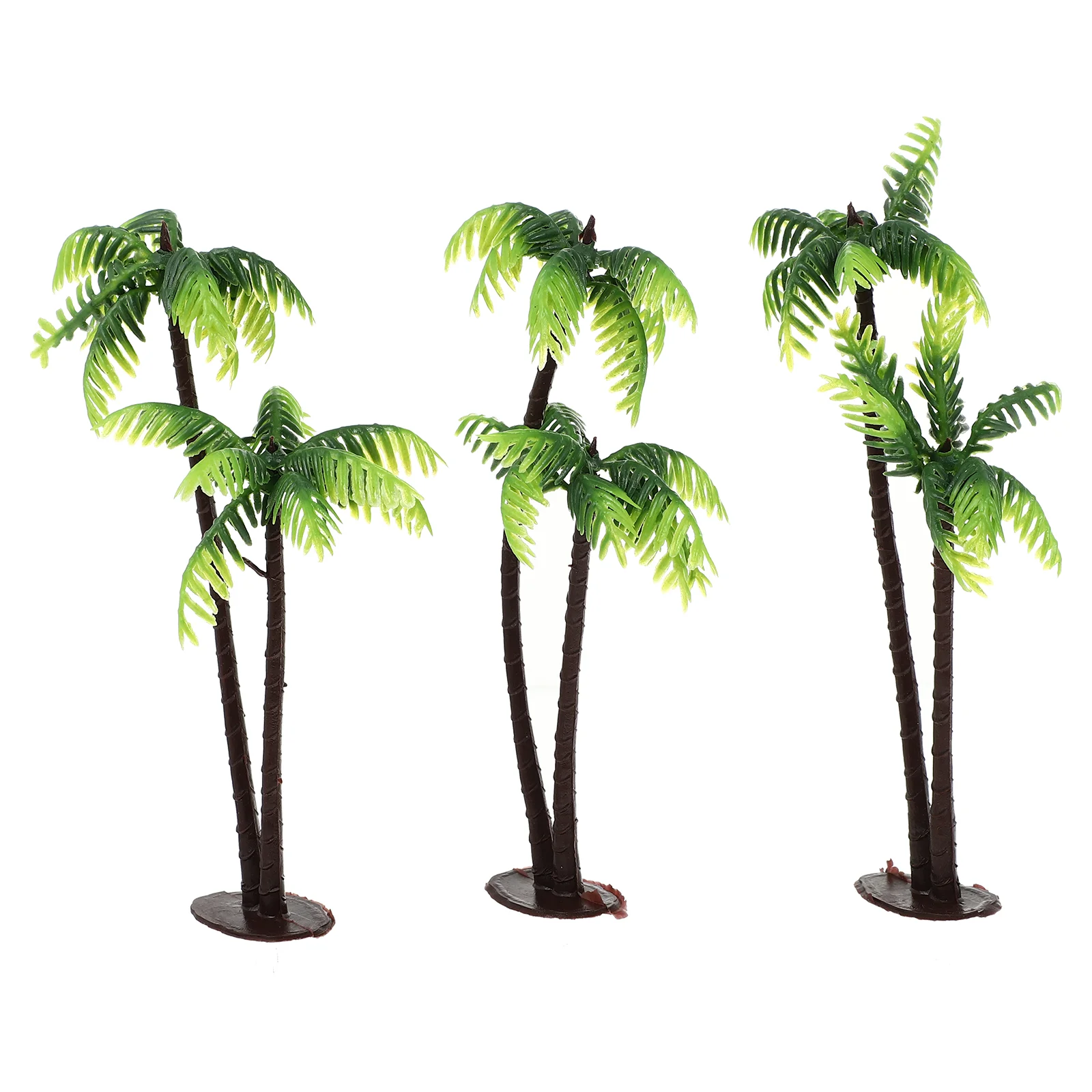 

3 Pcs Building Model Scenery Artificial House Plants Palm Trees Coconuts Cupcake Ornament Small Tree Miniature Palm Trees