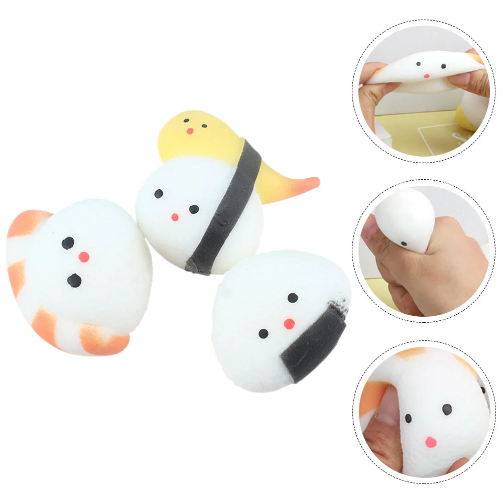 

3pcs Funny Sushi Squeezing Toy Realistic Sushi Stretchy Toy Relaxing Plaything