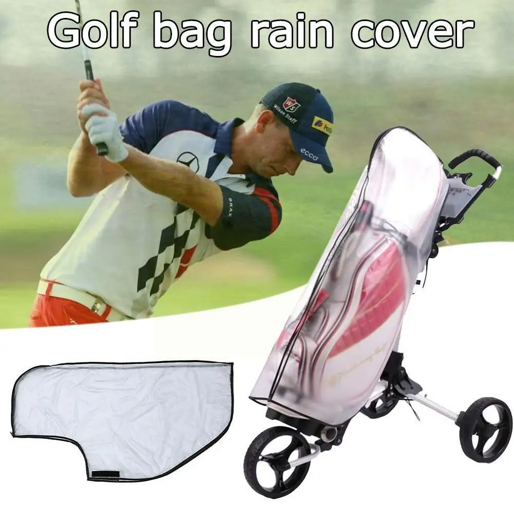 

Free Shipping Golf Bag Rain Cover Plastic Portable Dustproof Easy Pvc Access Waterproof Zipper Transparent Wear-resistant A U6z8