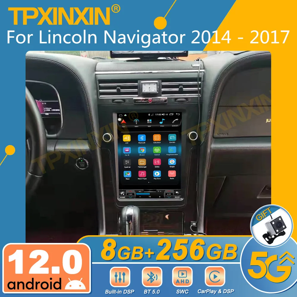 

Автомагнитола 2DIN на Android 12 для Lincoln Navigator 2014-2017, мультимедийный плеер с GPS Навигатором