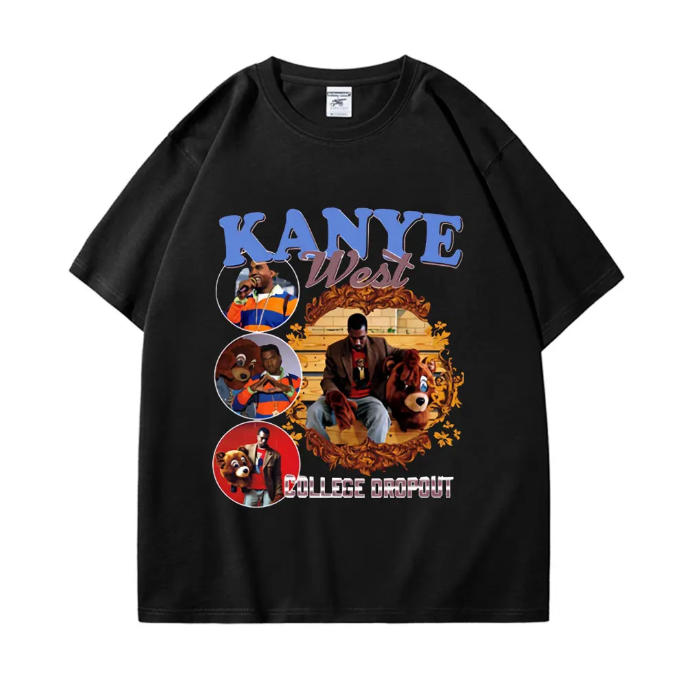 

Rapper Kanye West 90s Vintage T Shirt Men Women Casual 100% Cotton T-shirt Summer Fashion Tidal Current Loose T Shirt Streetwear