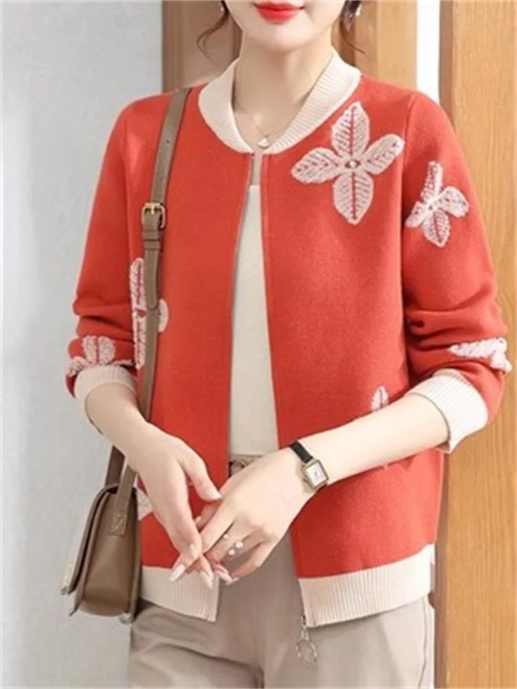 Трикотажное пальто для молодых мам женская одежда на весну и осень новинка 2023