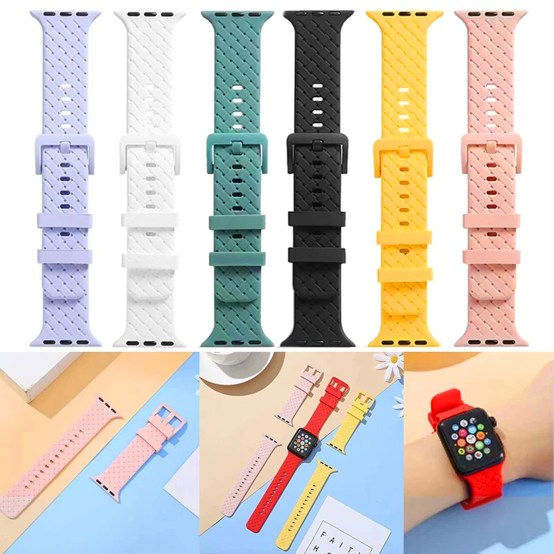 Woven Strap For Apple Watch Ultra band 45mm 40mm 44mm Sport Silicone braided Bracelet 41mm 38mm iWatch Serie 8 7 6 SE 5 4 3 49mm
