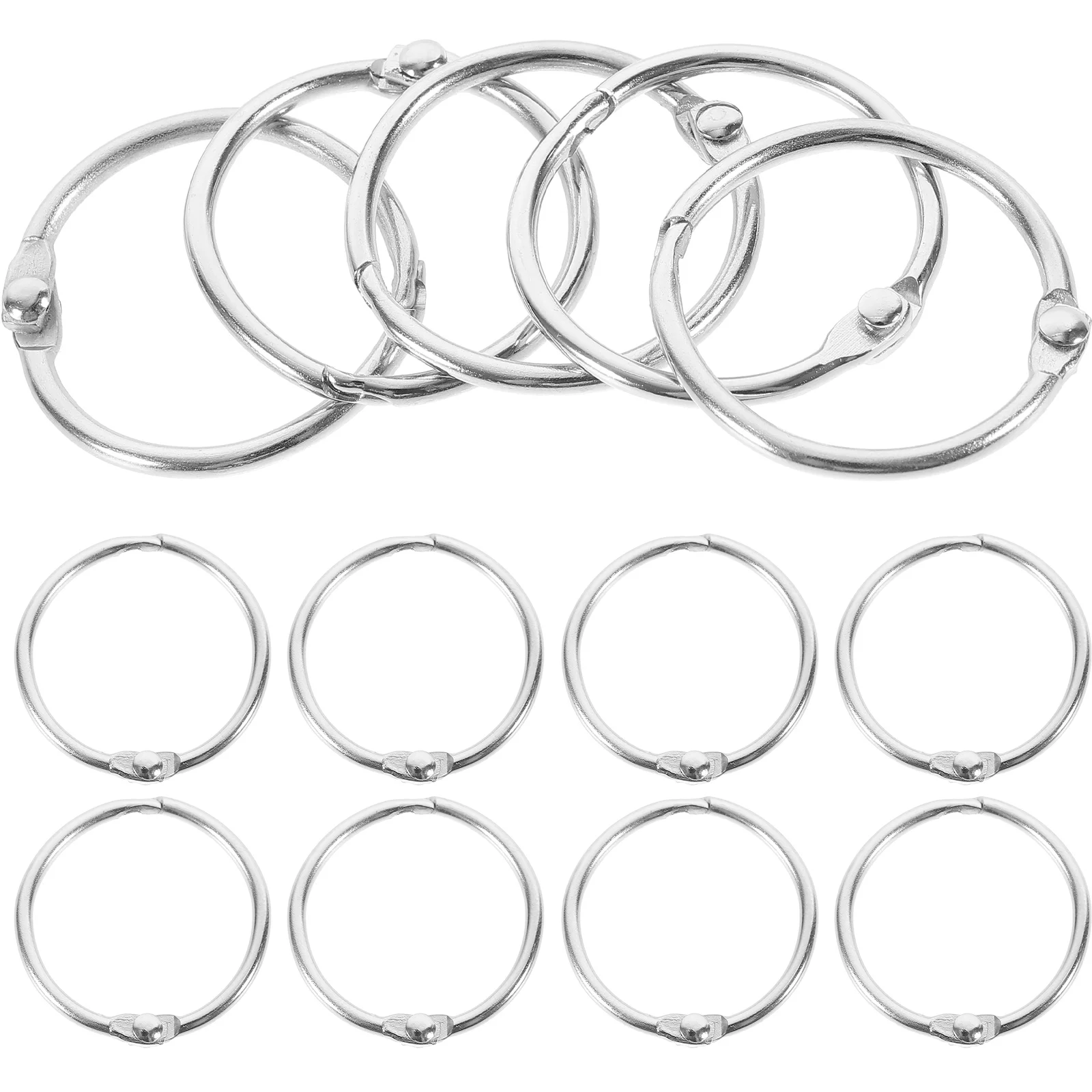 

20pcs Book Rings Snap Metal Loose Leaf Ring DIY Notepad Ring for Indexing Cards