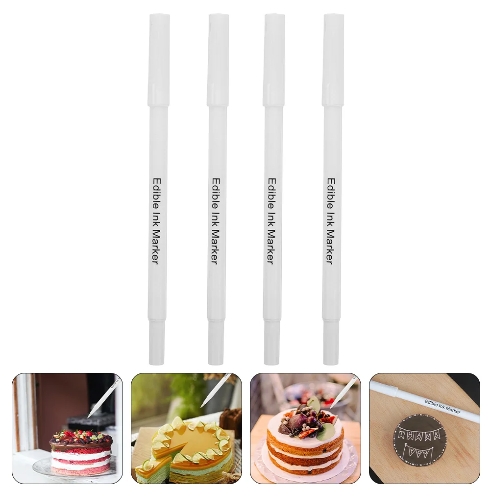 

4pcs Multi-use Edible Pens Edible Markers Drawing Markers Cake Cookie Coloring Pens