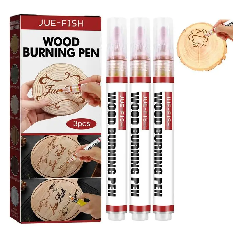 

Wood Burning Pen Waterproof Burn Pen for Wood 3 Pcs Pens And Markers Scorch Pen Marker DIY Wood Painting for Artists And Beginne