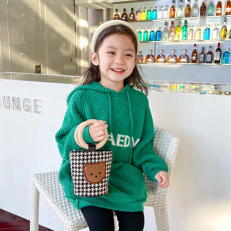 Winter Shoulder Bag for Children Kids Cartoon Cute Bear Plush Messenger Bags Korean Plush Purses Girls Stuffed Animals Backpack