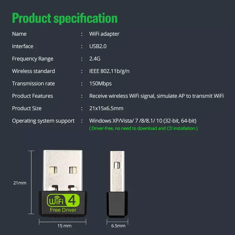 Адаптер Wi-Fi newFONKEN USB для ПК 802.11n 2 4G 150M |