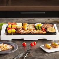 220V Household Iron Plate Barbecue Machine Barbecue Rack Smokeless Electric Barbecue Plate Barbecue Oven Non Stick Electric Oven