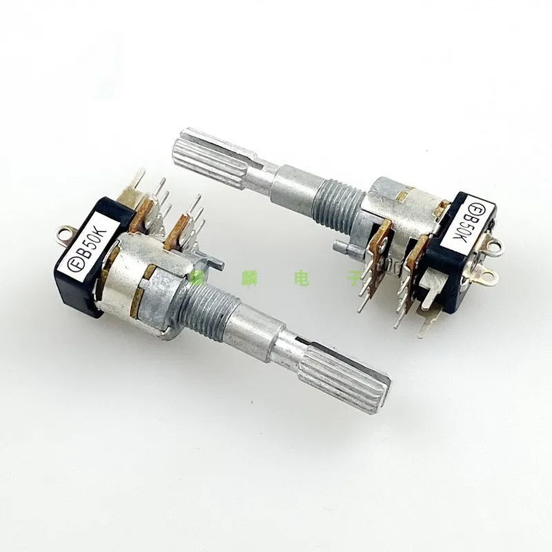 

2 Piece 12 Type B50K With Rotary Switch Stereo Channel Potentiometer Volume Adjustment 10-Pins Flower Shaft 30MM