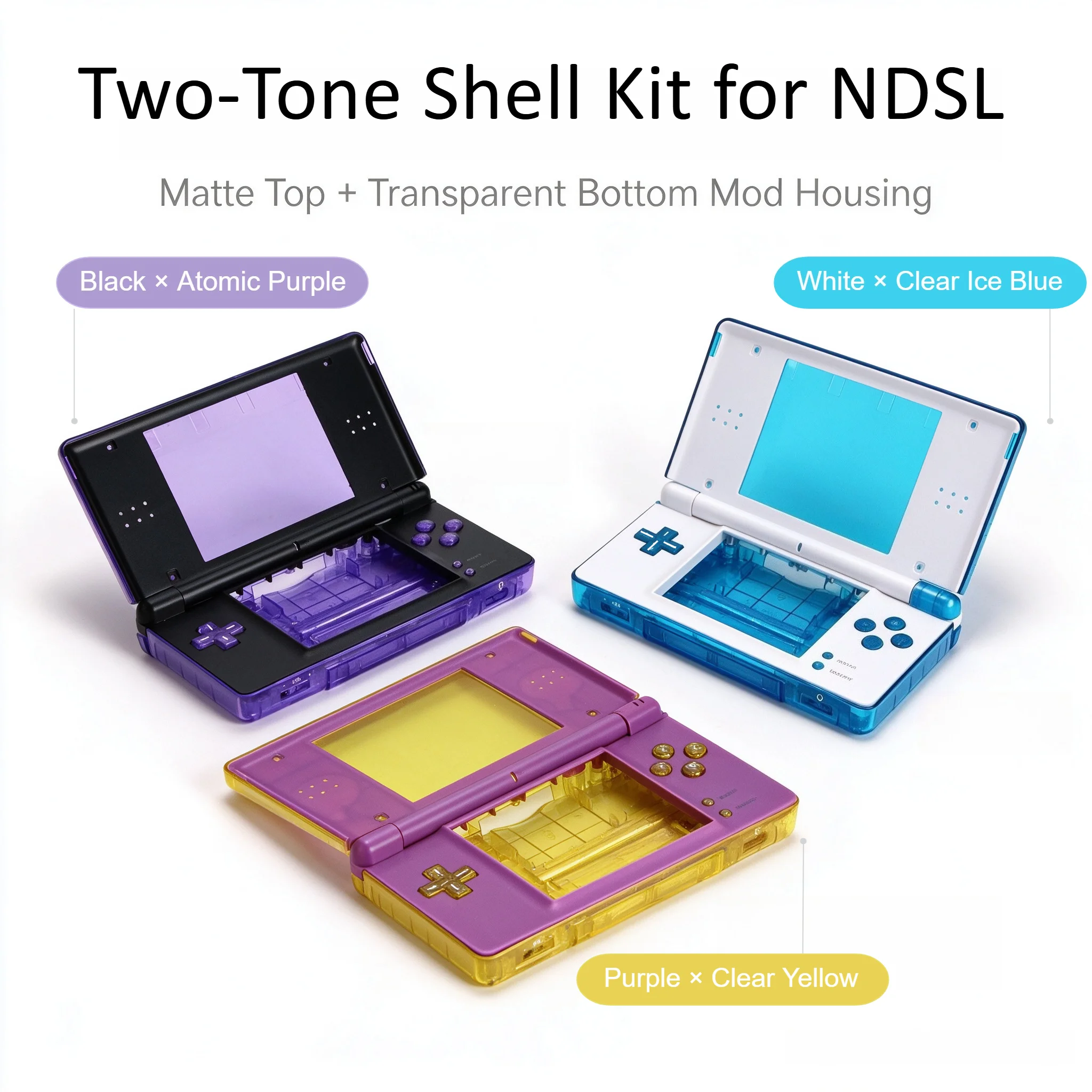 Фото Индивидуальный комплект для полной замены корпуса для NDSL / DS Lite, набор аксессуаров для персонализации Nintendo DS Lite своими руками. №1