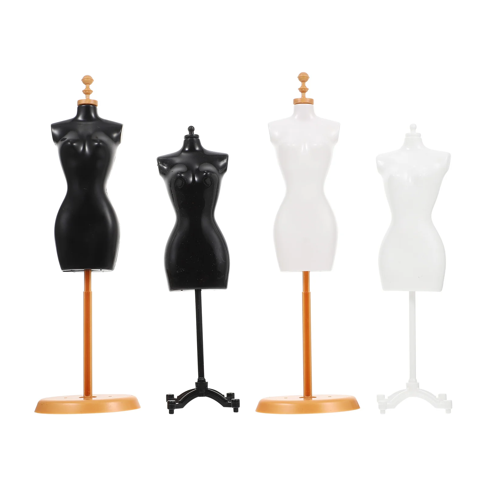 

4 Pcs Model Stand Dollhouse Dolls Mannequin Miniature Clothes Clothing Display Rack Plastic Dress Support